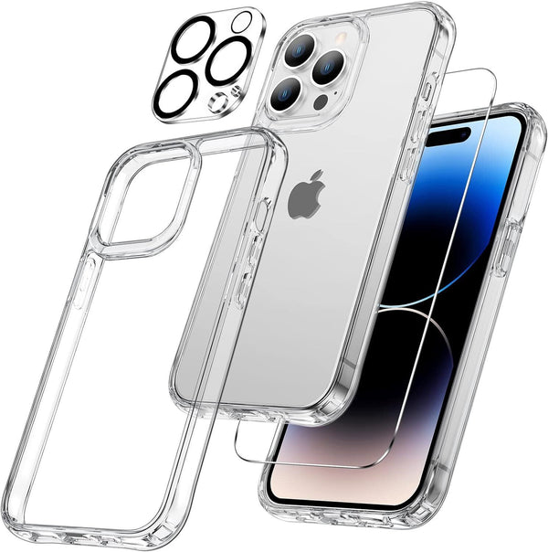 3 in 1 For Apple iPhone 15 Pro Max Shockproof Clear Gel TPU Case Cover