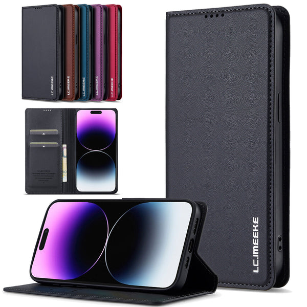 For Apple iPhone 16 Pro Max / iPhone 16 / iPhone 16 Pro/ iPhone 16 Plus Luxury Side Magnetic Leather Wallet Flip Case Cover