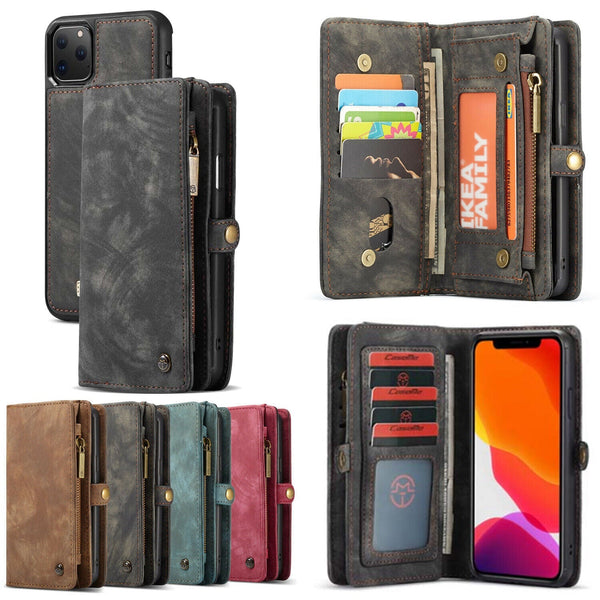 For Apple iPhone 15 Pro Purse Leather Wallet Flip Case Zip Cover