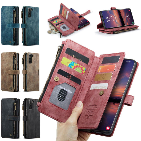 For Galaxy S24 Ultra Caseme Double Wallet Flip Zipper Holder Phone Case