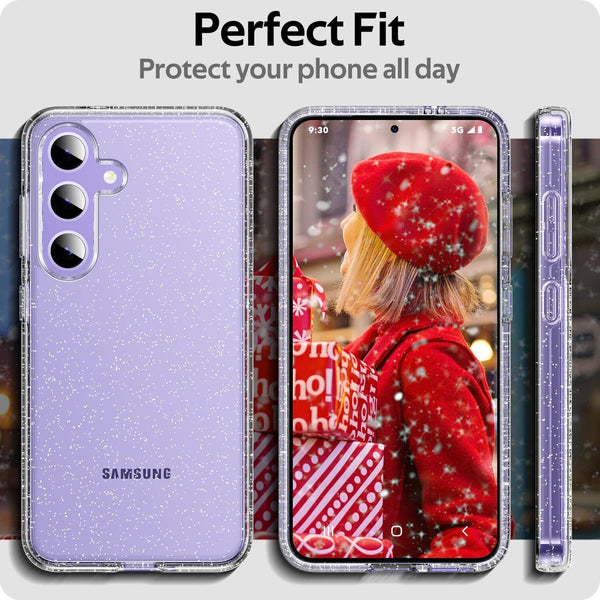 For Samsung Galaxy A15 Symmetry Glitter Hybrid Heavy Duty Case Cover