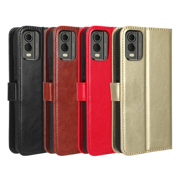 For Telstra Nokia C32 Premium Leather Wallet Flip Protective Case Cover