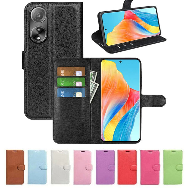 For Oppo A80 5G Premium PU Leather Card Wallet Case Cover