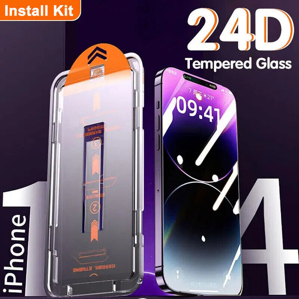 New Installation Kit Tempered Glass Screen Protector For Apple iPhone 15