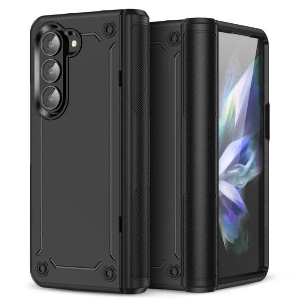 For Samsung Galaxy Z Fold 6 5G Heavy duty Black Rubber case shockproof cover