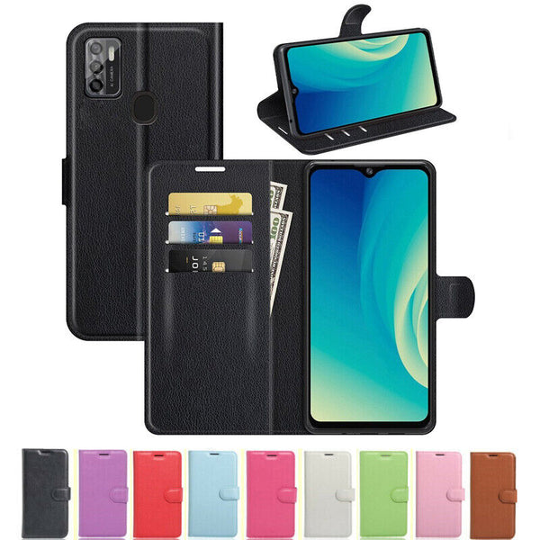 For New Telstra T-Inspire Flip Leather Wallet Phone Case TPU Cover