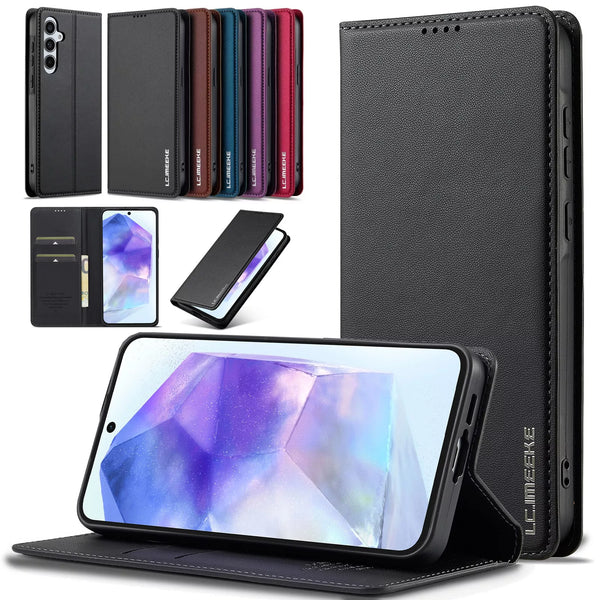 For New Samsung Galaxy S24 FE 5G Slim Magnetic Side Wallet Flip Card Holder Case