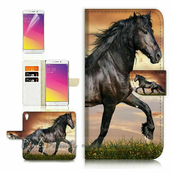 Horse TPU Phone Wallet Case Flip Cover For Nokia C01 Plus - 21150