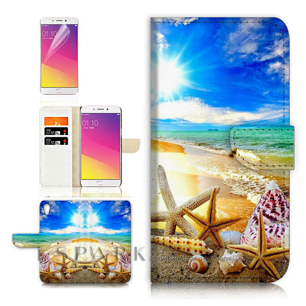 Beach Starfish TPU Phone Wallet Case Cover For Motorola Moto E7 2020 - 31008