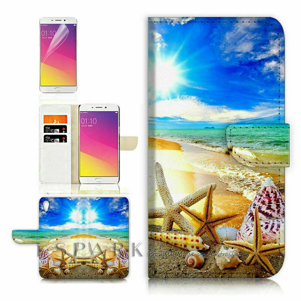 Beach Starfish TPU Phone Wallet Case Cover For Samsung Galaxy A21S - 31008