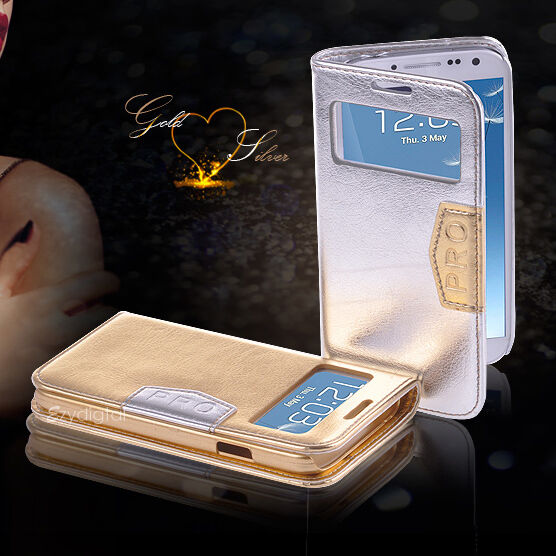 Gold & Silver Magnet PRO Leather case cover for Galaxy S3 S4