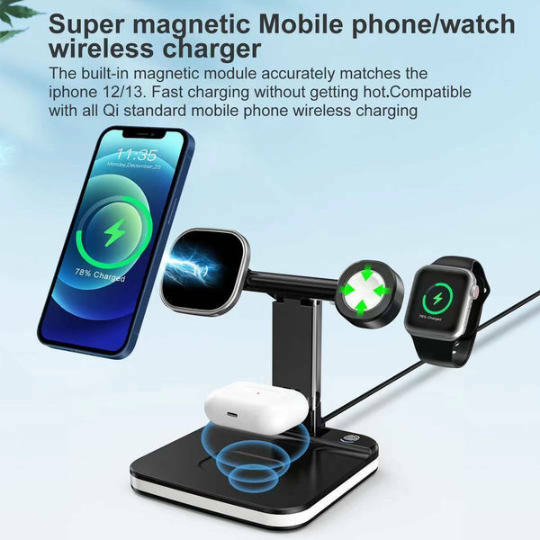 Magsafe Qi-Certified Wireless Charging Station for Apple iPhone iWatch Airpods