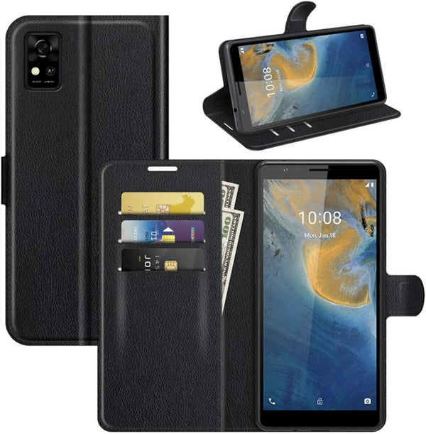 For ZTE A31 Premium PU Leather Wallet Flip Phone Case Cover