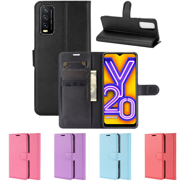 For Vivo Y20S Premium Leather Wallet Flip TPU Case Cover