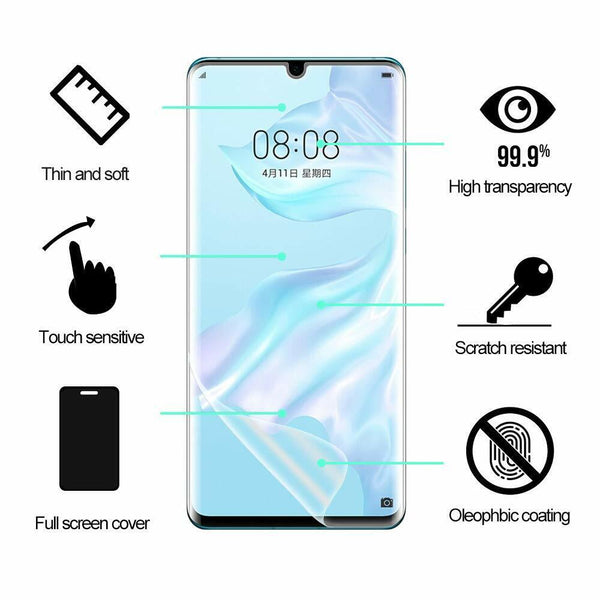 2 PACK Huawei P30 Pro FULL Coverage Curved Clear HYDROGEL AQUA Screen Protector