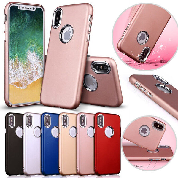 For Apple iPhone X -- New luxury Metal feel TPU shell cases cover