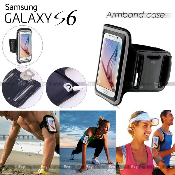 BLACK Running GYM Armband Case For Samsung S6 & S6 Edge