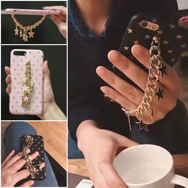 For Apple iPhone 8 & 8 Plus -Super Luxury Golden Star Chain Hard TPU case cover