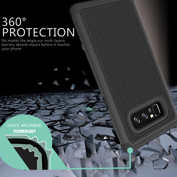 For Samsung Galaxy Note 8 Shock Absorption Dual Layer Hybrid Armor Rubber Case