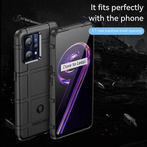 For OPPO A76 A96 Heavy Duty Armor Rugged Shield Shockproof Matte TPU Case Cover