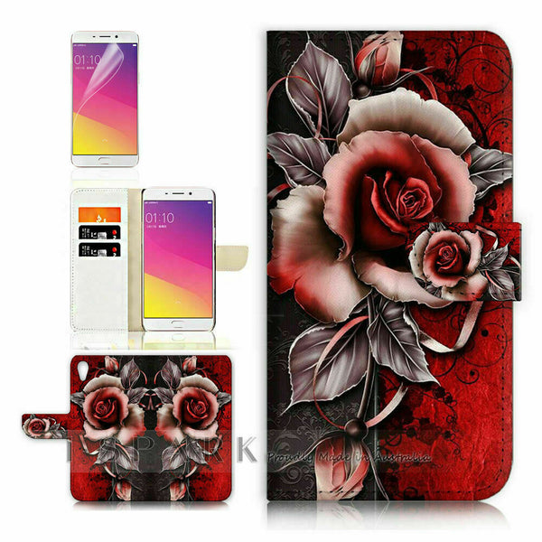 Rose TPU Phone Wallet Case Cover For Vivo Y20S - 31056