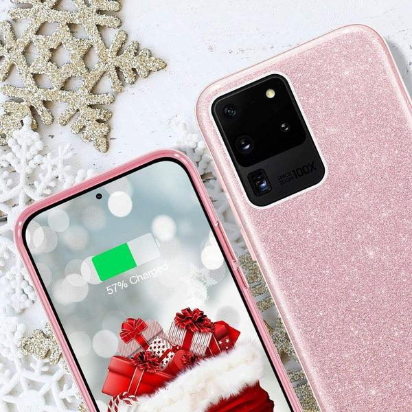 For Samsung Galaxy A52 Sparkly Glitter Hybrid Slim Case