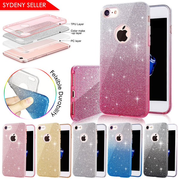 FOR Apple iPhone 8 Plus Extremely Sparkly Hybrid Shock Proof Bling Glitter Case