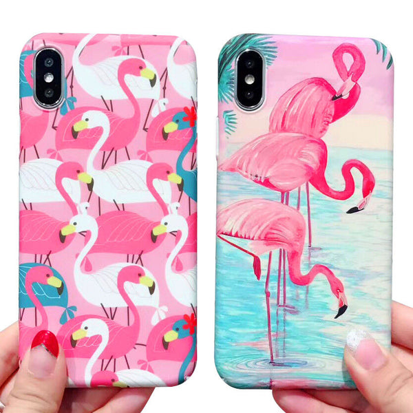 NEW Flamingo Design Hard Case Cover For Apple iPhone 7 8 Plus & iPhone X