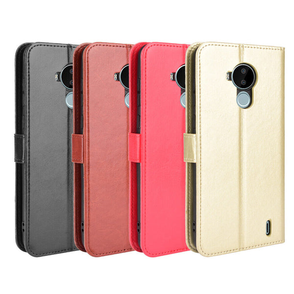 For Telstra Nokia C30 4G Premium Leather Wallet Flip Protective Case Cover