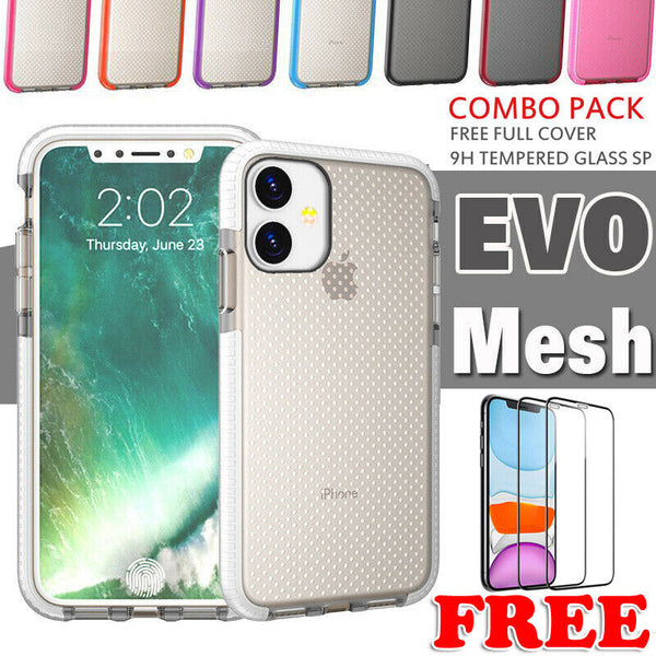 For Apple iPhone 11 / 12 Pro Max TPU Frame Bumper Case Shockproof Evo Mesh Cover