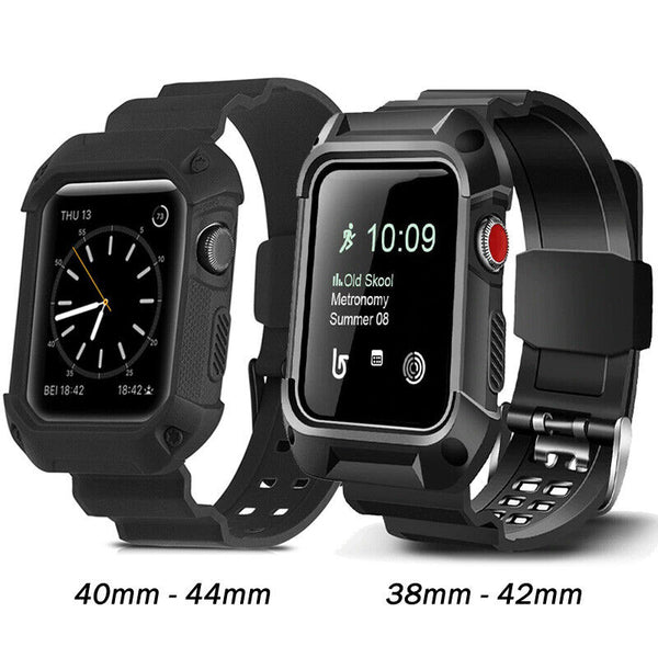 Shockproof Rugged Case Strap Band For Apple Watch Series 6 5 4 3 2 1-38 40 42 44