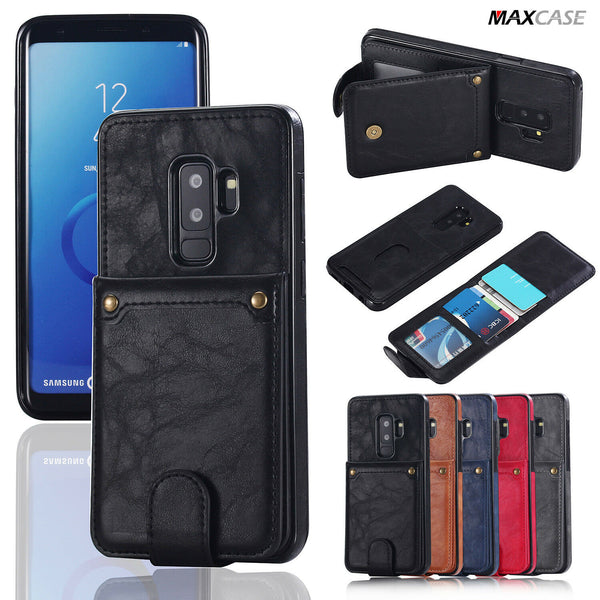 For Samsung Galaxy S9/ S9 Plus MAXCASE 2in1 Back Leather Wallet Flip Case Cover