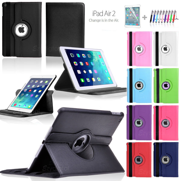 360°Rotating Smart Flip Leather Case Cover For New iPad Air 2 2nd Gen 6