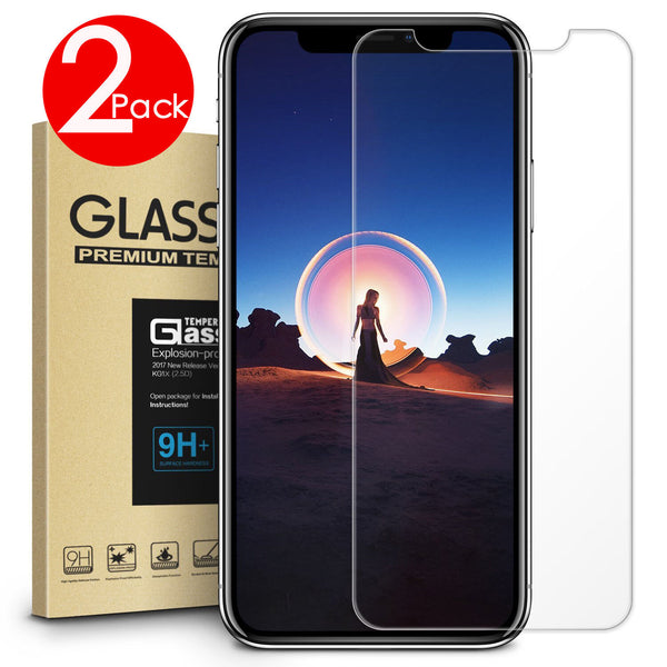 2 PACK Tempered Glass Film Screen Protector for iPhone X 7 8 6S Plus 4S 5S 5C SE