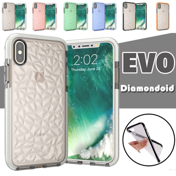 For Apple iPhone X / SE/8 Plus - TPU Frame Bumper Case Shockproof Evo Diamondoid