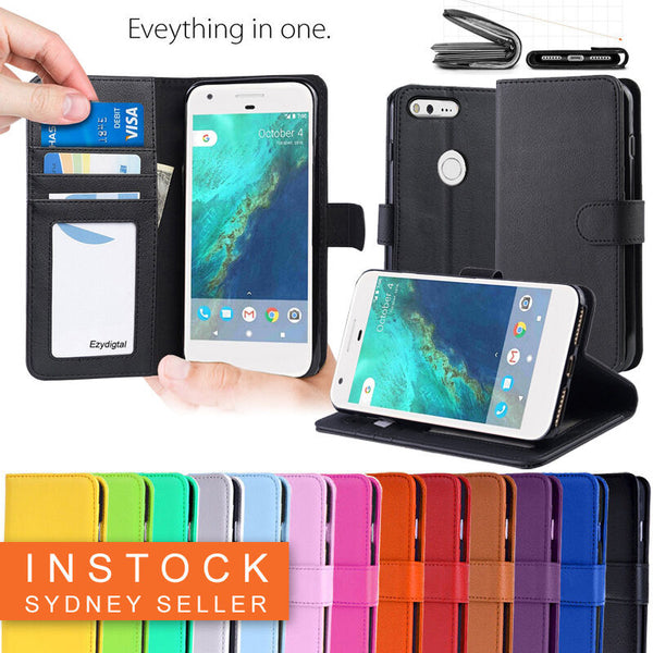 New Leather Wallet Case Cover For Telstra Google Pixel 1st Gen