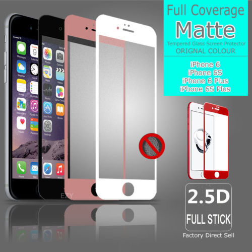 MATTE Full Coverage Tempered Glass Screen Protector For Apple iPhone X 7 8 Plus