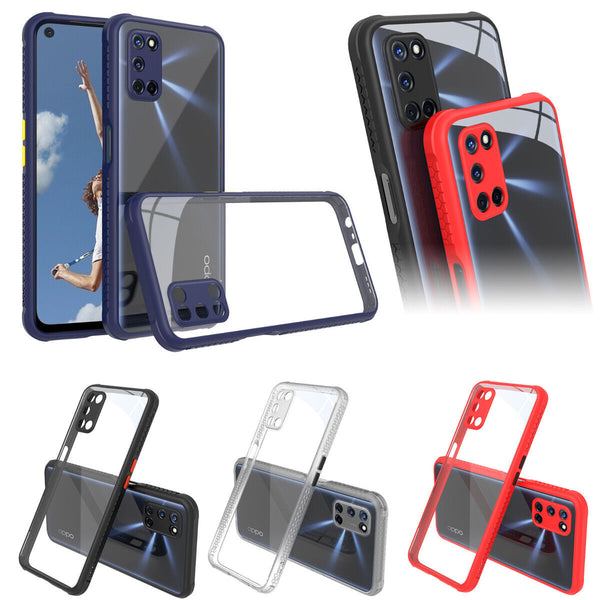 For Oppo Reno4 5G / Reno4 Z 5G Anti-slip Grip Bumper Hybrid Case Hard Cover + SP