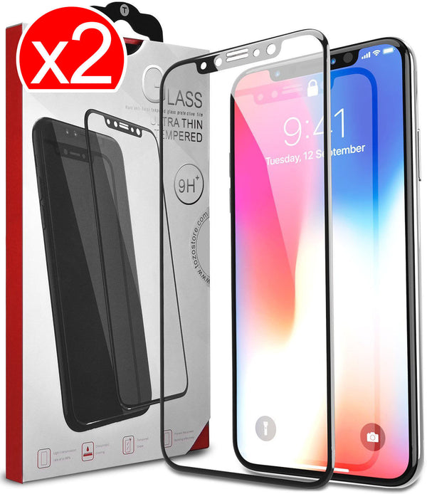 2x 6D Full Cover iPhone X XS MAX XR Soft Edge 9H Tempered Glass Screen Protector