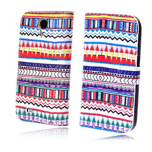 NEW AZTEC TRIBAL Wallet Leather Case Cover For SAMSUNG Galaxy S4 S IV i9500 A02