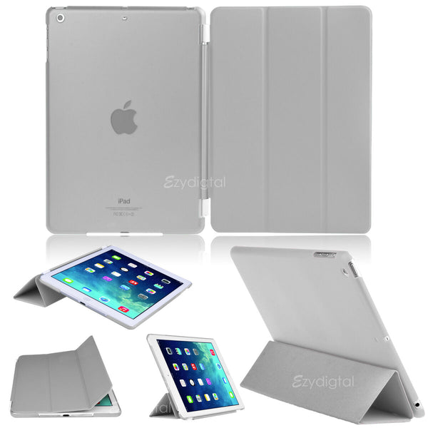 GREY Flip Smart Cover + Back Matte Case For Apple iPad Air iPad 5