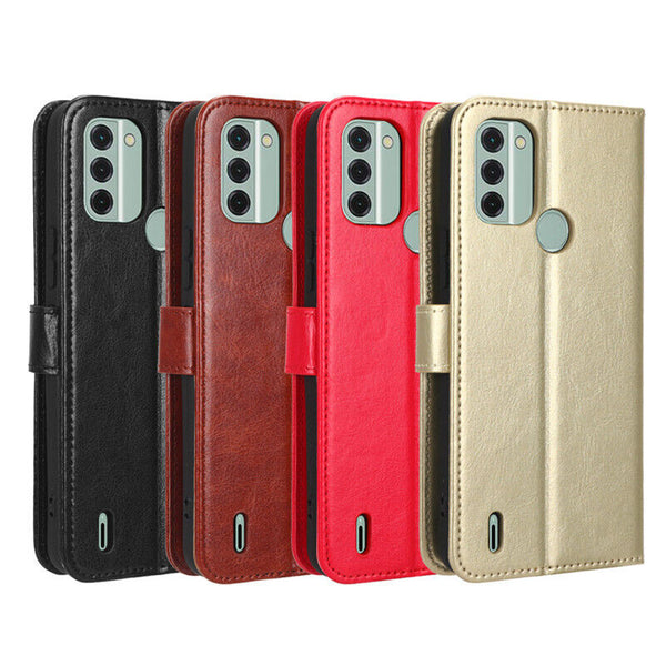 Premium Leather Wallet Flip Protective Case Cover For Optus Nokia C31 4G