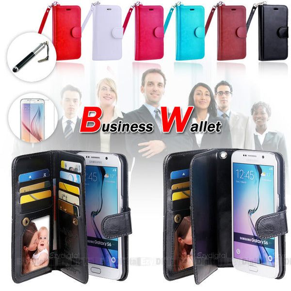 LEATHER BUSINESS WALLET FLIP CASE COVER For Samsung Galaxy S6 Edge Plus /Note 5