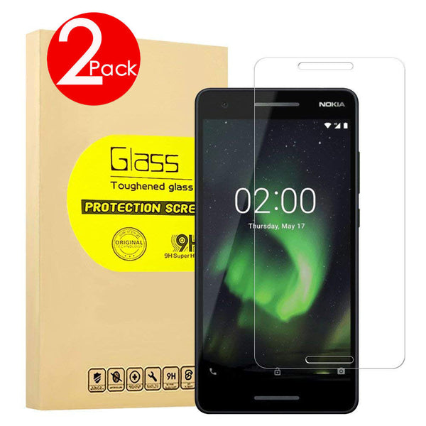 2 PACK Premium 9H Tempered Glass Screen Protector for New Nokia 3.1 & Nokia 2.1