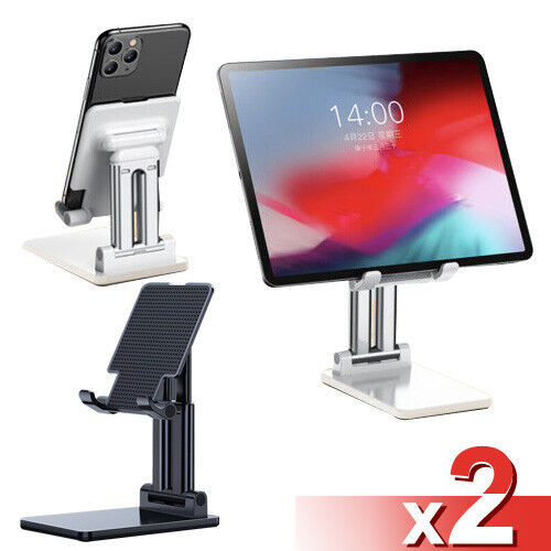 2Pack Adjustable Angle Height Cell Phone Stand for Desk,Fully Foldable /Portable