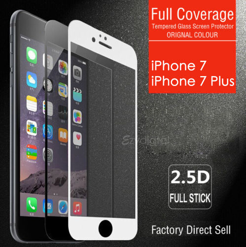 Full Coverage Tempered Glass Screen Protector for Apple iPhone SE X 7 8 Plus