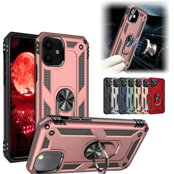 For Apple iPhone 13 Pro Max MINI Grade Armor Ring Holder Kickstand Case Cover