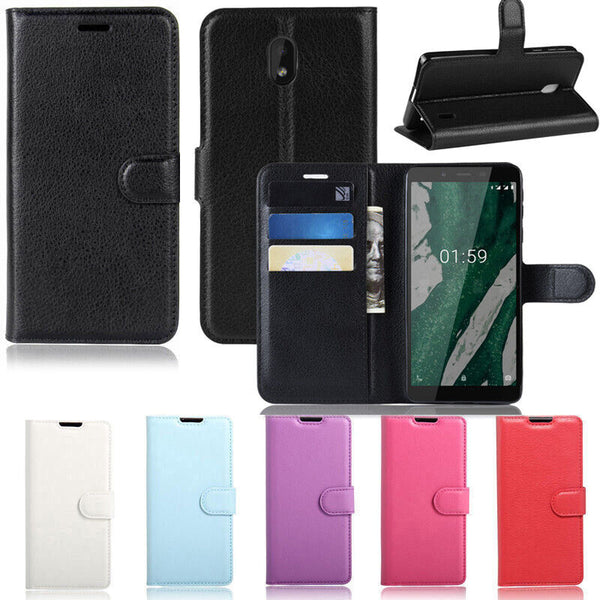 For Vodafone Nokia 1 Plus Premium PU Leather Wallet Case Flip Cover Fast Post