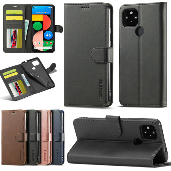 For Google Pixel 5 Premium LC.iMeeke PU Leather Wallet Flip Case Phone Cover